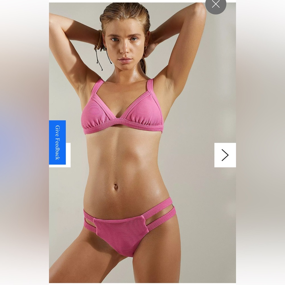 BILLABONG TAN LINES 2 PIECE BATHING SUIT SET ROSE SIZE X-LARGE NWT